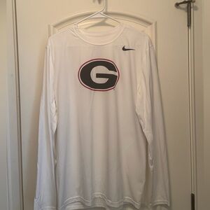 University of Georgia White Nike Dri-Fit with G Primary Logo NWT